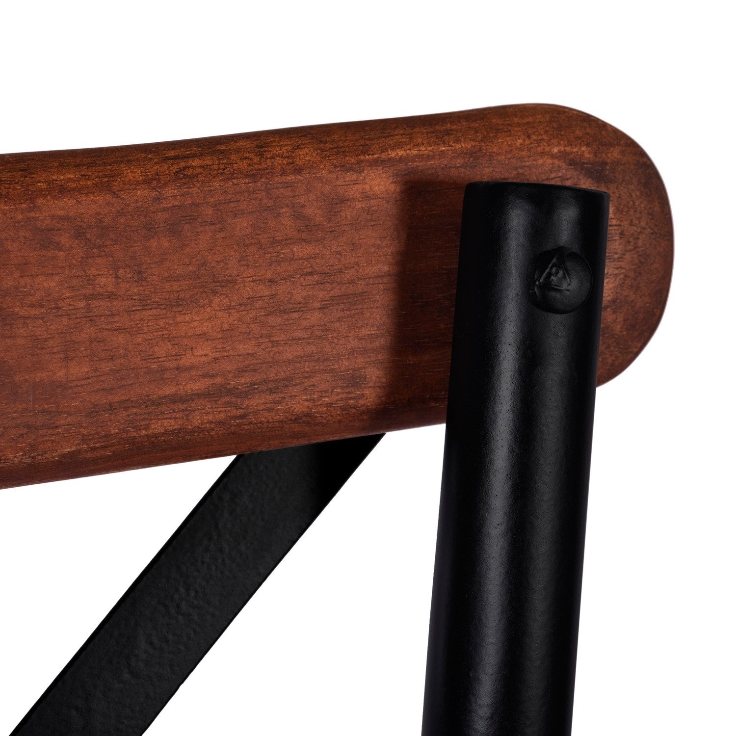Cross Back Bar Chair - Walnut / Wood and MS / L:50 x D:45 x H:117 in cm - Indoor Furniture