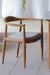 Dado Dining Chair - Natural finish on wood and Beige upholstered / 62 L x 55 W x 73 H cm / Sheesham wood and Upholstery