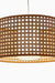 Diamond Hanging Lamp - Dia: 15’’ H: 7’’ / Natural Cane and Off White / Mild Steel & Poplin - Lighting
