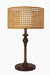 Diamond Tulip Table Lamp - Dia: 15’’ H: 24’’ / Natural Cane and Black / Cane and Mild Steel - Lighting