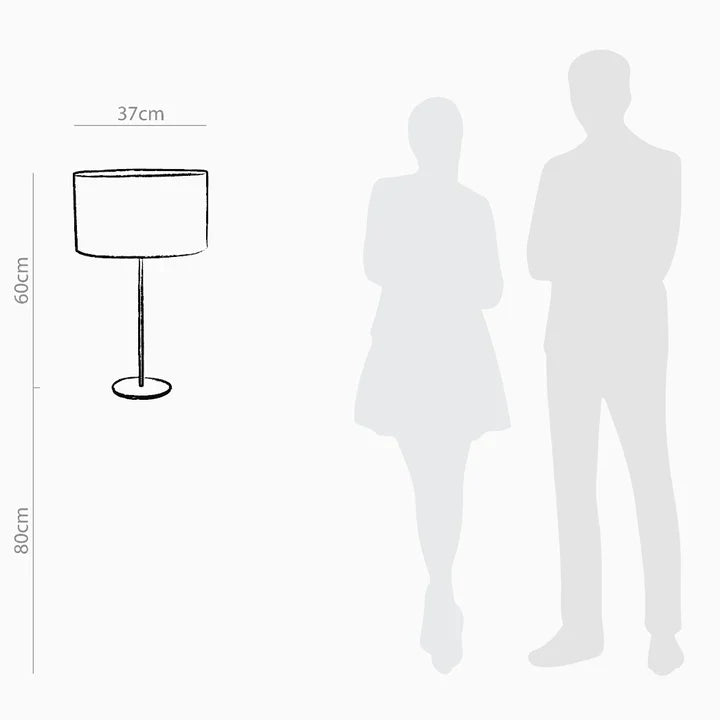 Diane Drum Table Lamp - Dia: 15’’ H: 23’’ / Black and White / Mild Steel and Poplin - Lighting
