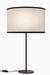 Diane Drum Table Lamp - Dia: 15’’ H: 23’’ / Black and White / Mild Steel and Poplin - Lighting