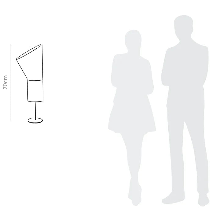 Diane Pisa Cone Table Lamp - Dia: 6’’ H: 8’’ / Black and White / Mild Steel and Poplin - Lighting