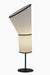 Diane Pisa Cone Table Lamp - Dia: 6’’ H: 8’’ / Black and White / Mild Steel and Poplin - Lighting