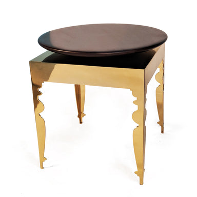 Disc Accent Table - Natural / Stainless steel and wood - Indoor Furniture