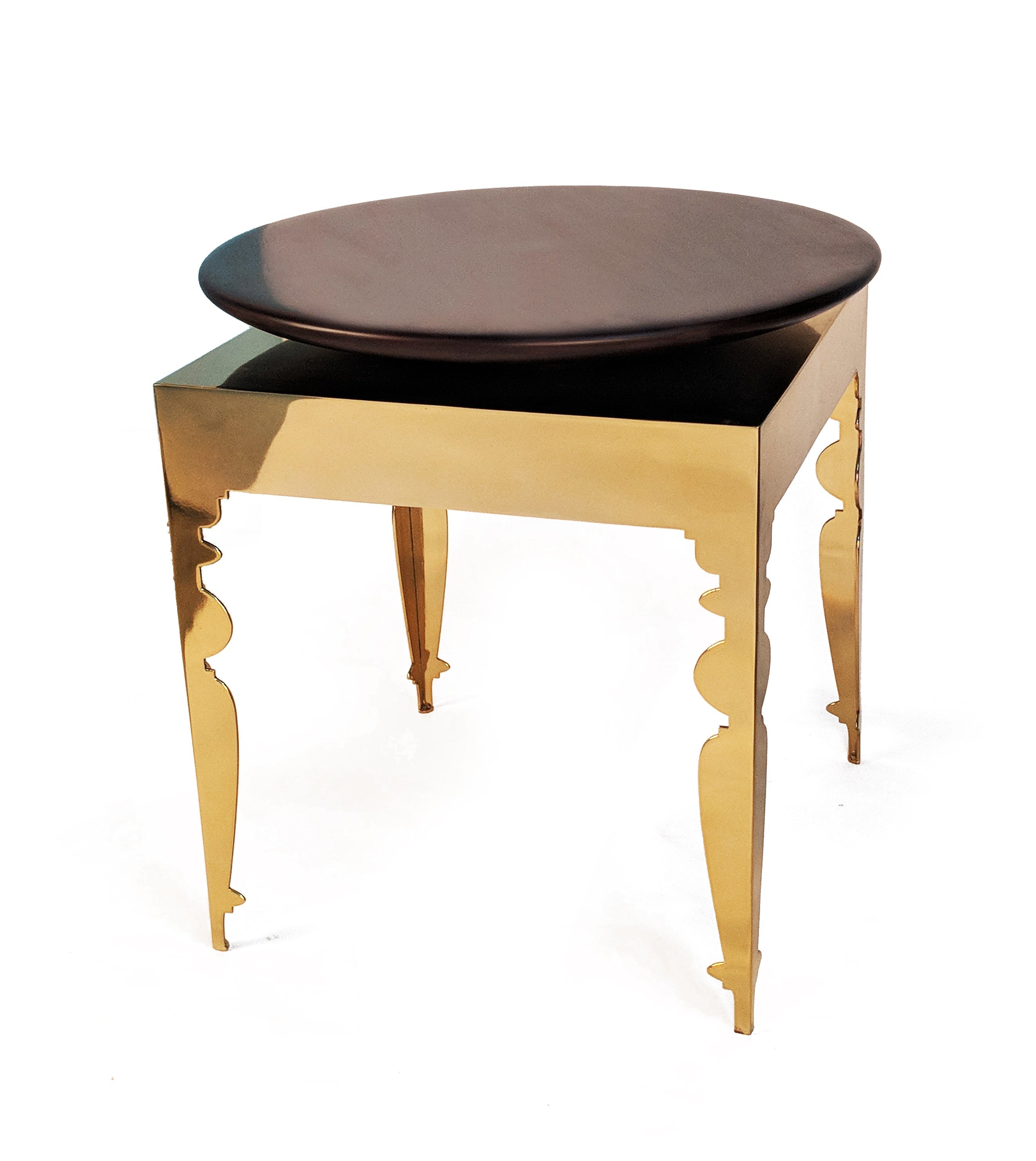 Disc Accent Table - Natural / Stainless steel and wood - Indoor Furniture