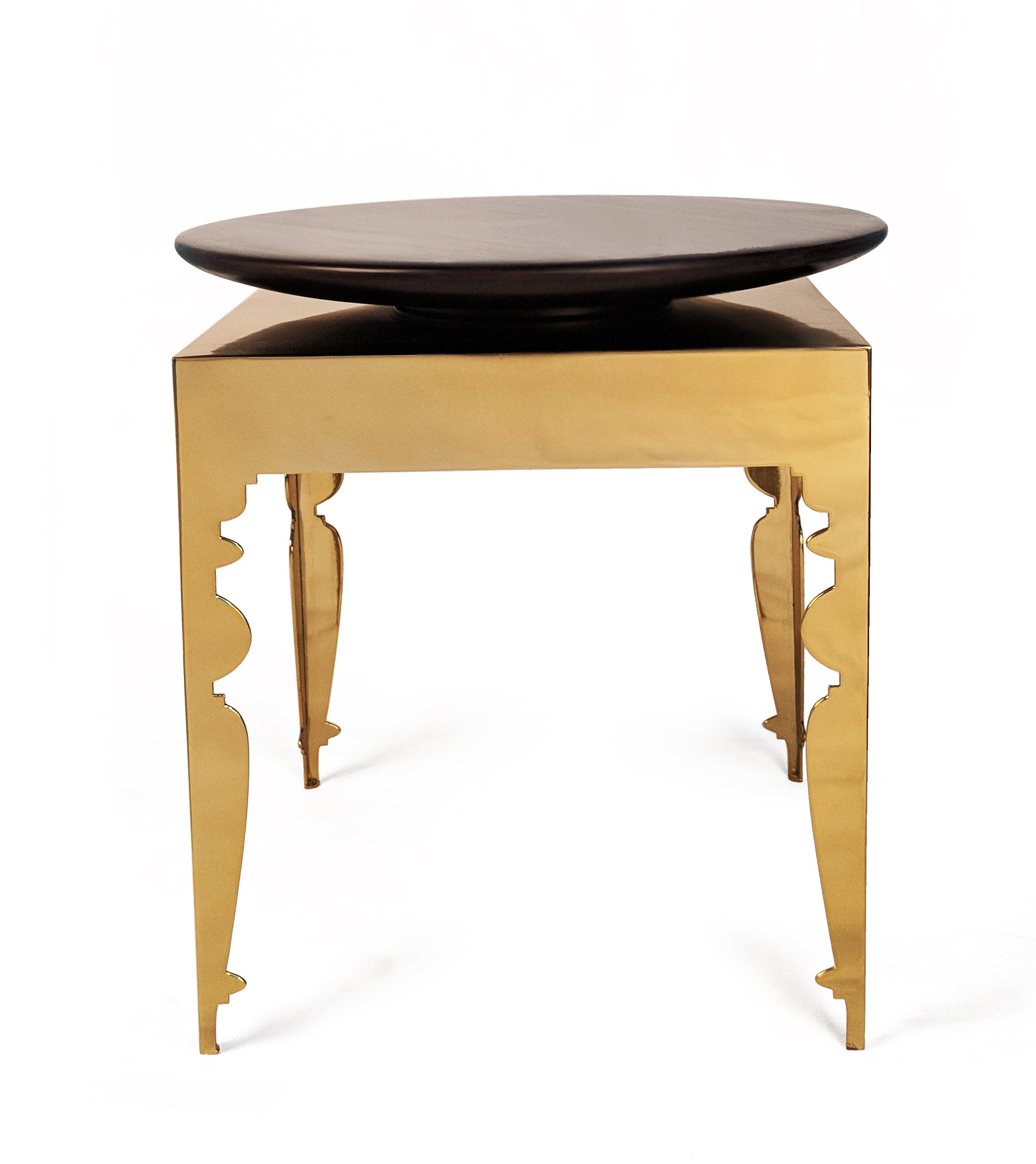 Disc Accent Table - Natural / Stainless steel and wood - Indoor Furniture