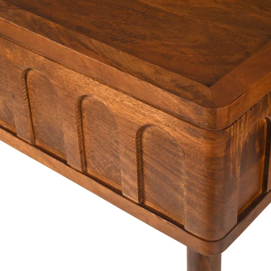Dome Mango Wood Console Table - Teak / Mango wood / L: 48’’ W: 18’’ H: 34’’ - Furniture