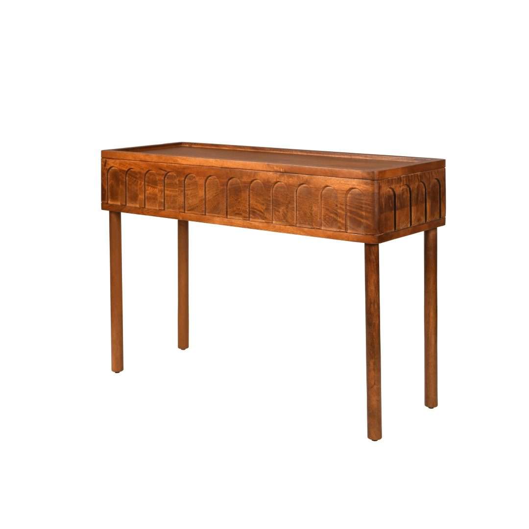 Dome Mango Wood Console Table - Teak / Mango wood / L: 48’’ W: 18’’ H: 34’’ - Furniture