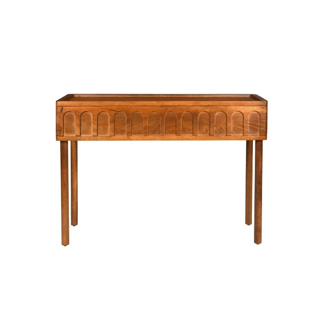 Dome Mango Wood Console Table - Teak / Mango wood / L: 48’’ W: 18’’ H: 34’’ - Furniture