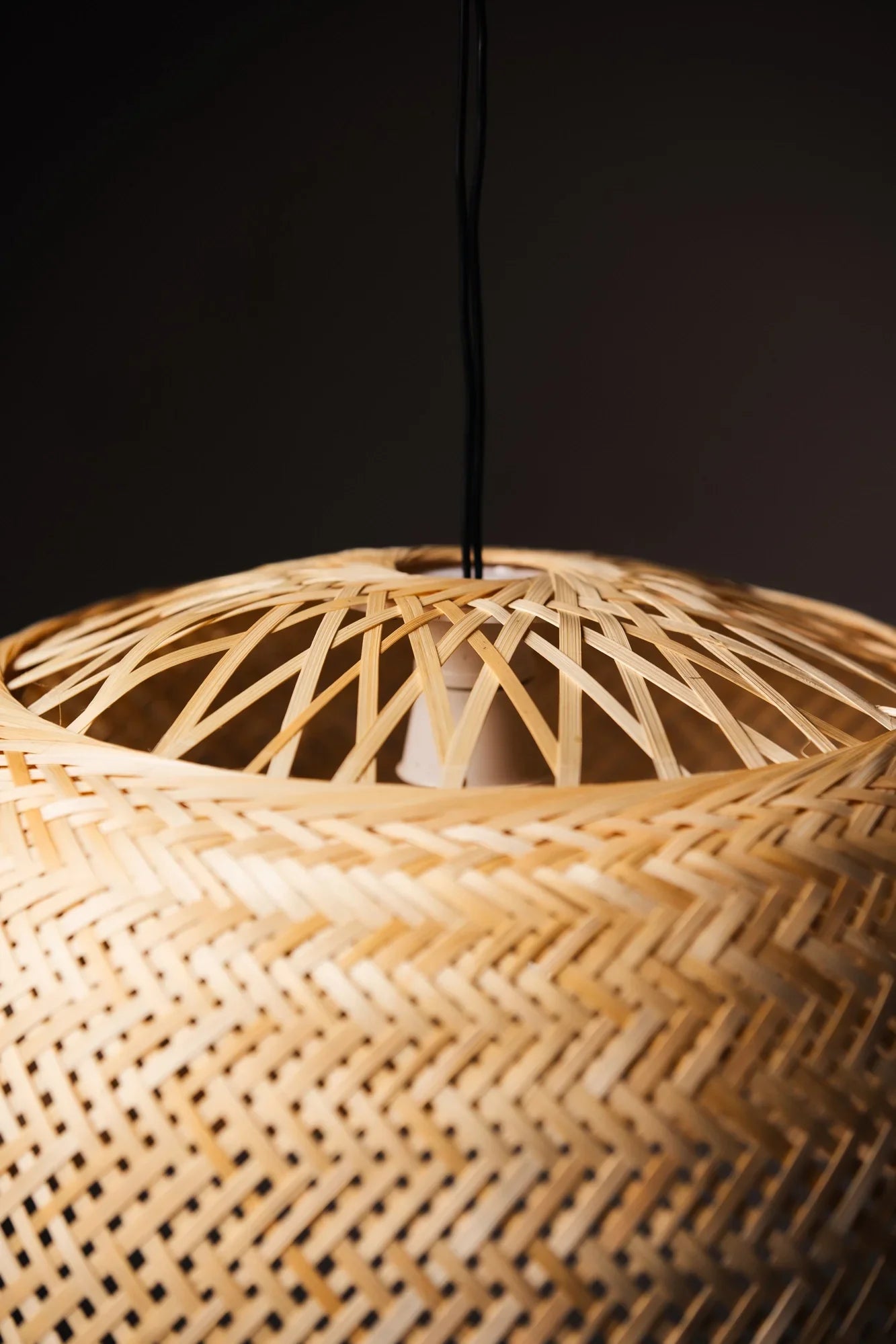 Dome Shape Pendant Bamboo Lampshade - Natural / Bamboo - Lighting
