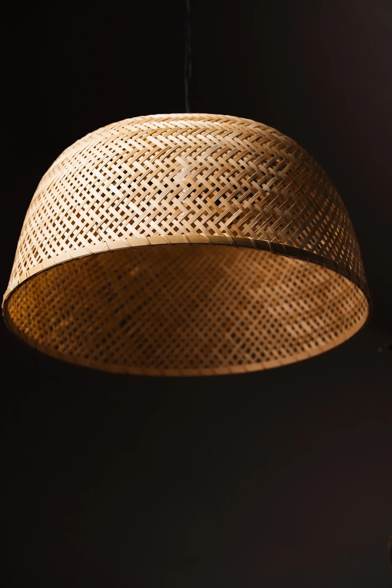 Dome Shape Pendant Bamboo Lampshade - Natural / Bamboo - Lighting