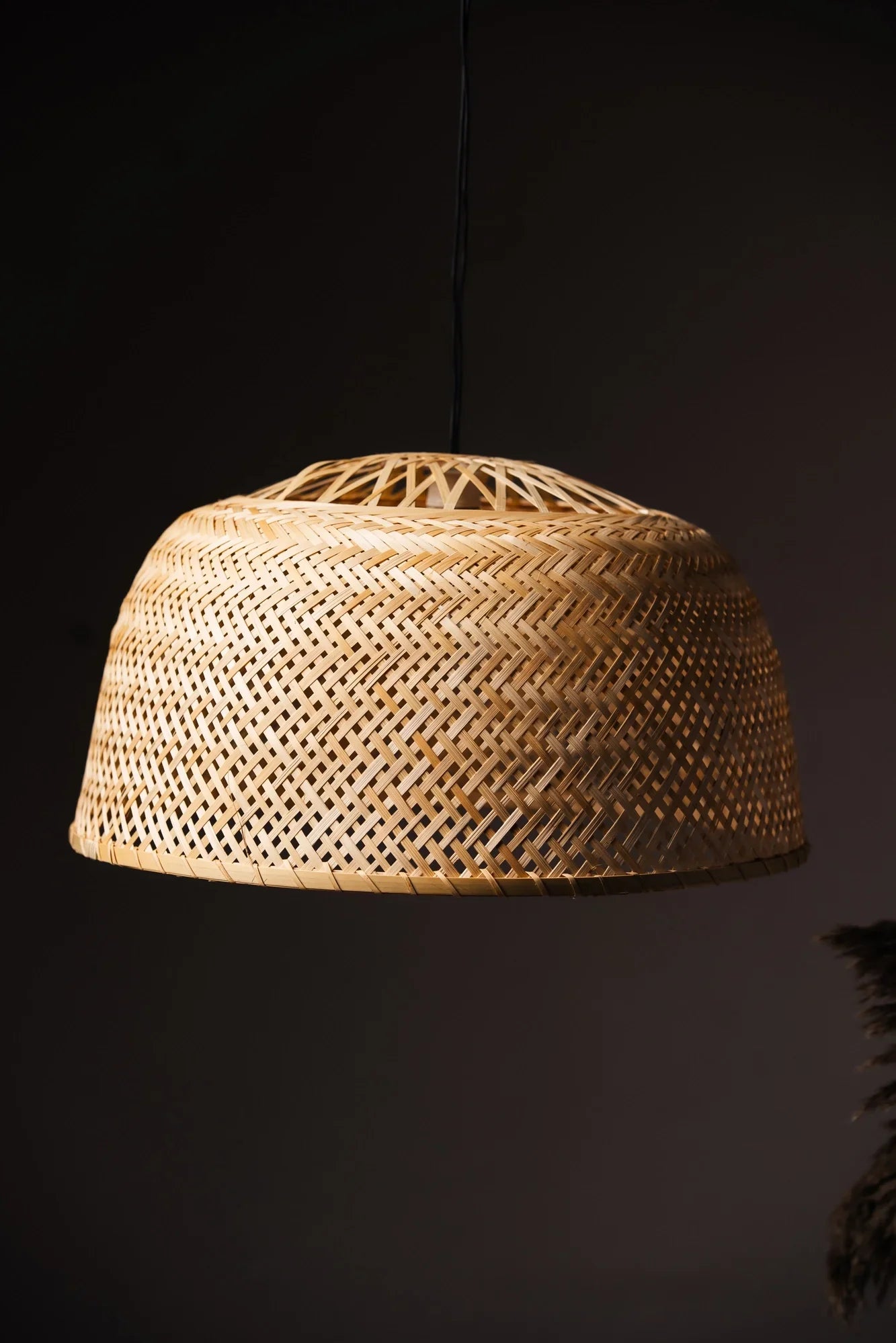 Dome Shape Pendant Bamboo Lampshade - Natural / Bamboo - Lighting