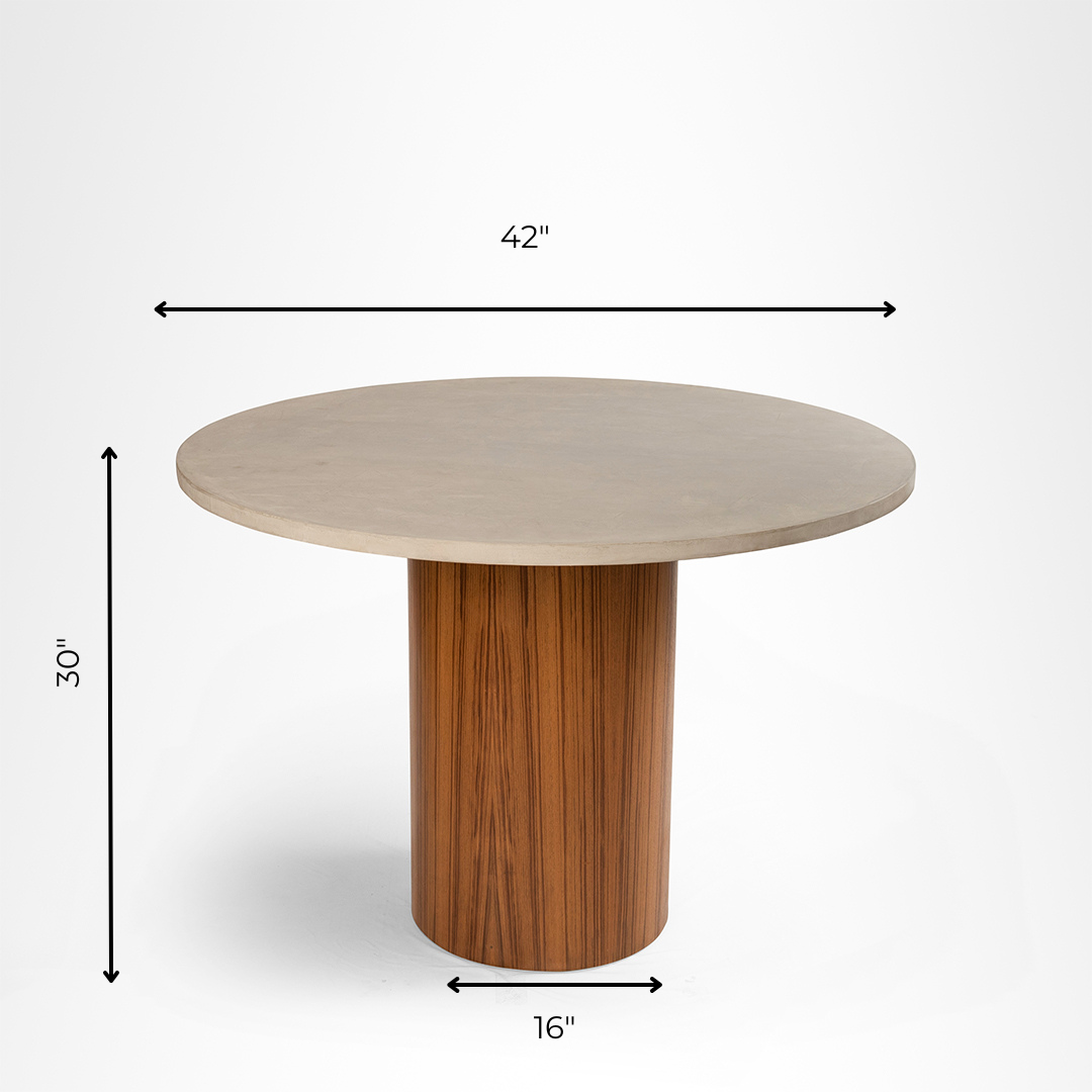 Dot Dining Table - Dia: 42’’ H: 30’’ / Ply with Veneer and Microconcrete - Indoor Furniture