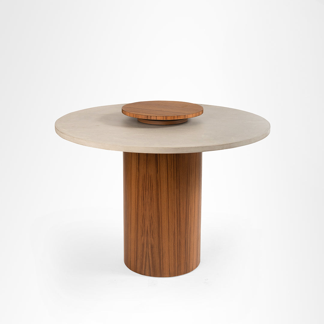 Dot Dining Table - Dia: 42’’ H: 30’’ / Ply with Veneer and Microconcrete - Indoor Furniture