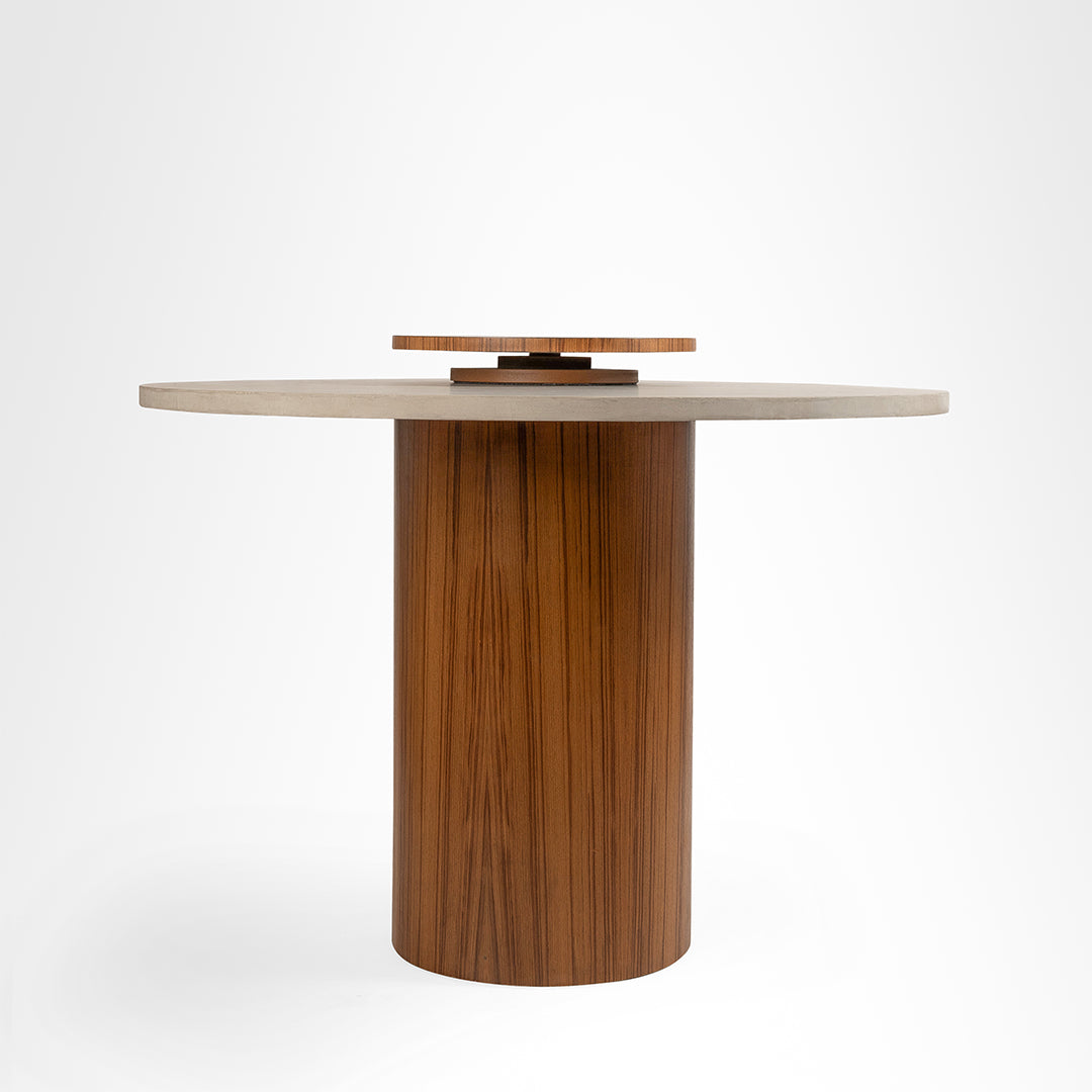 Dot Dining Table - Dia: 42’’ H: 30’’ / Ply with Veneer and Microconcrete - Indoor Furniture