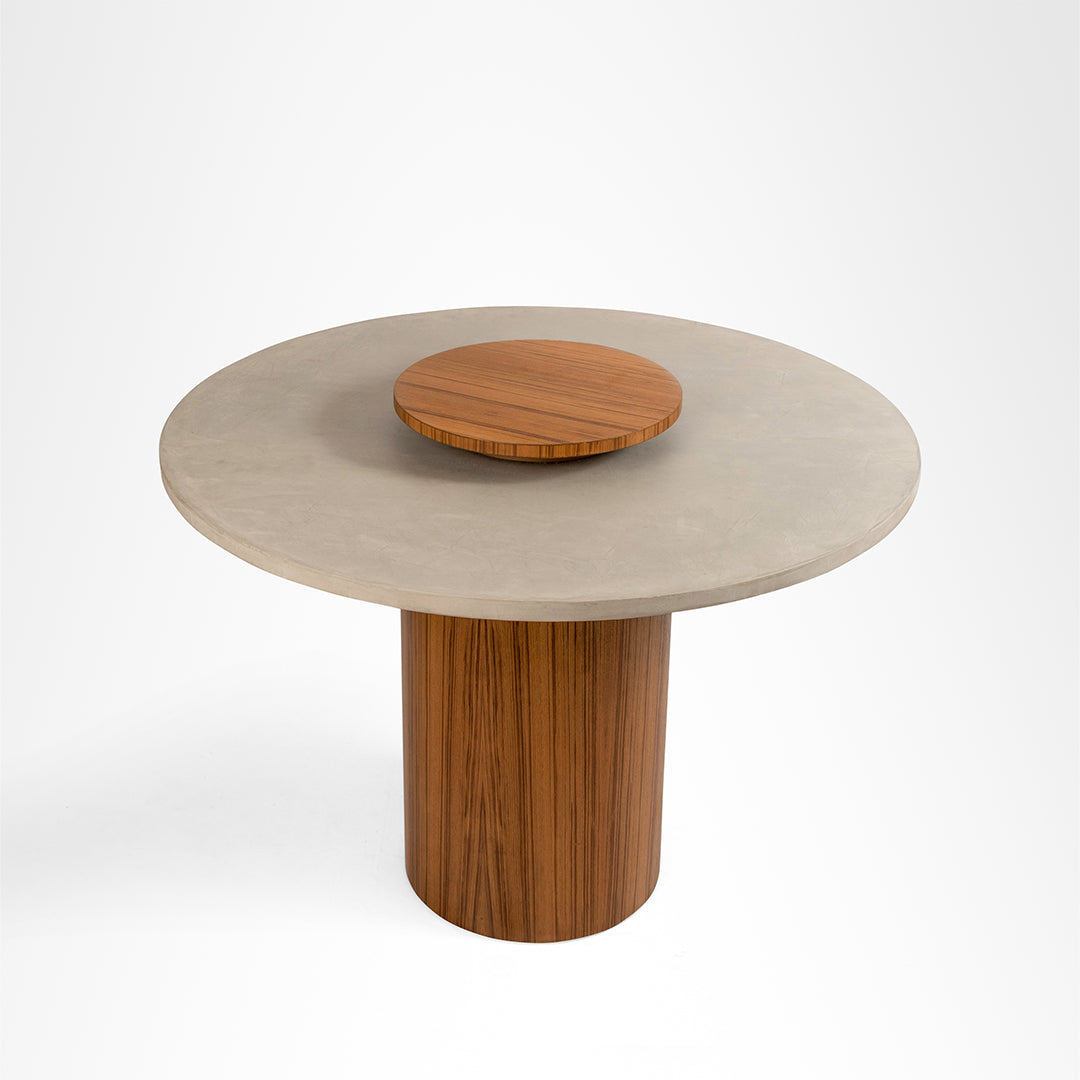 Dot Dining Table - Dia: 42’’ H: 30’’ / Ply with Veneer and Microconcrete - Indoor Furniture