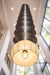 Modern pendant light with design in a bright room