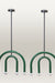 Dual Arc Pendant Light - Green / Mild Steel thickness 1’’ - Lighting
