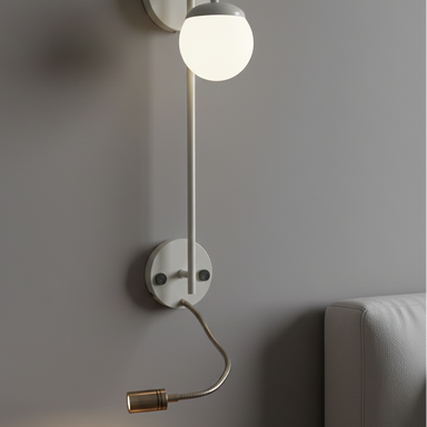 Dual-Beam Sconce - Beige / Iron / 5 inches - Lighting