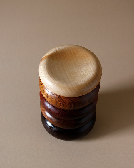 Dunes 03 Set of 5 - white to light beige and Brown and Reddish and Dark Brown and Black / Sycamore, Teak, Meranti,