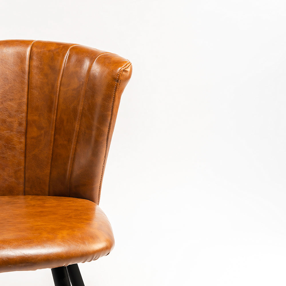 Dunhill Chair 09 - Mild Steel & Vegan Leather / L:56 x B:61 x H:82 In cm - Indoor Furniture