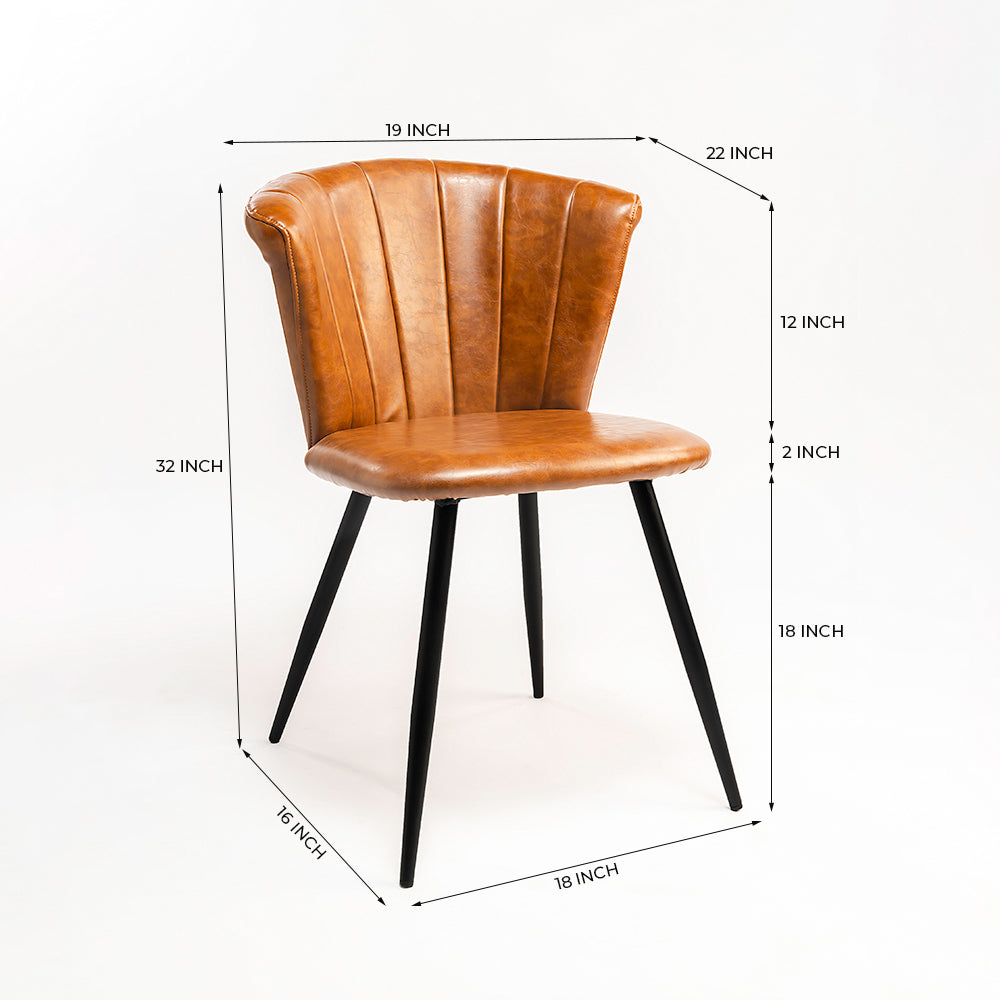 Dunhill Chair 09 - Mild Steel & Vegan Leather / L:56 x B:61 x H:82 In cm - Indoor Furniture