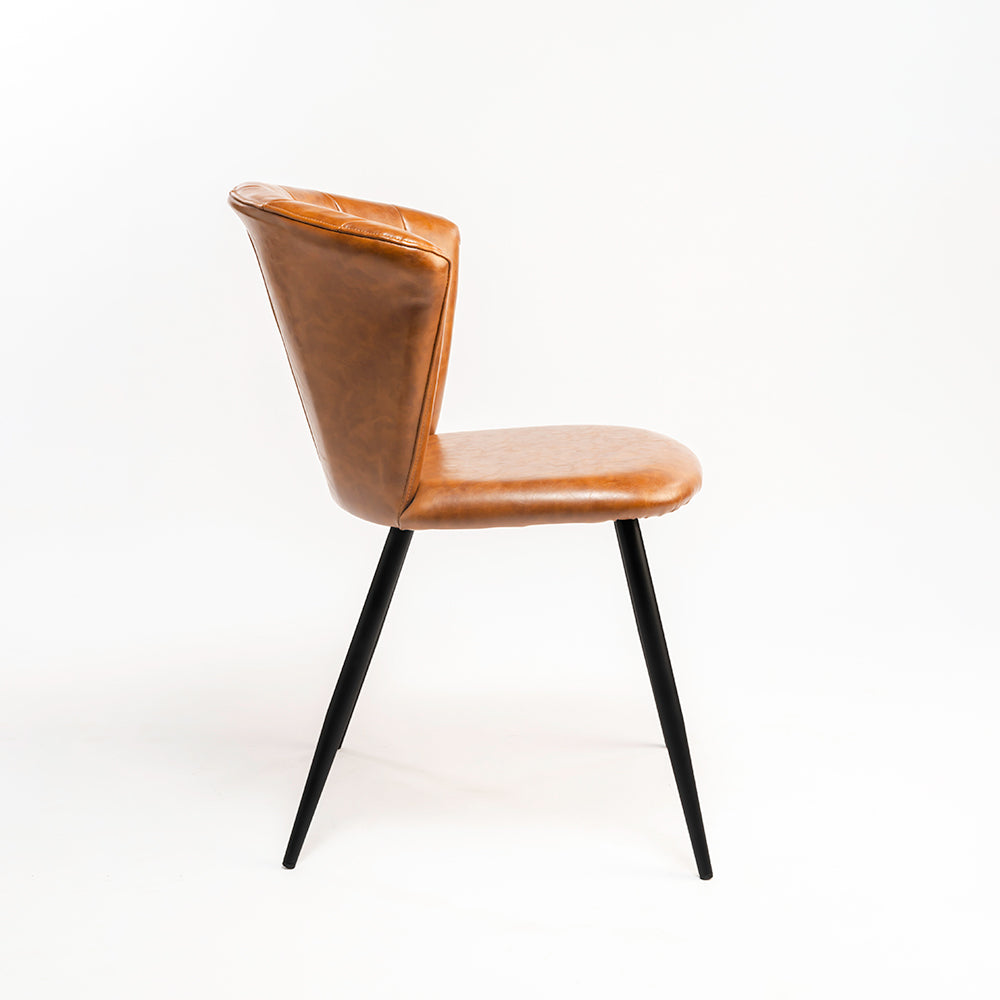 Dunhill Chair 09 - Mild Steel & Vegan Leather / L:56 x B:61 x H:82 In cm - Indoor Furniture