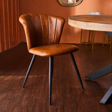 Dunhill Chair 09 - Mild Steel & Vegan Leather / L:56 x B:61 x H:82 In cm - Indoor Furniture
