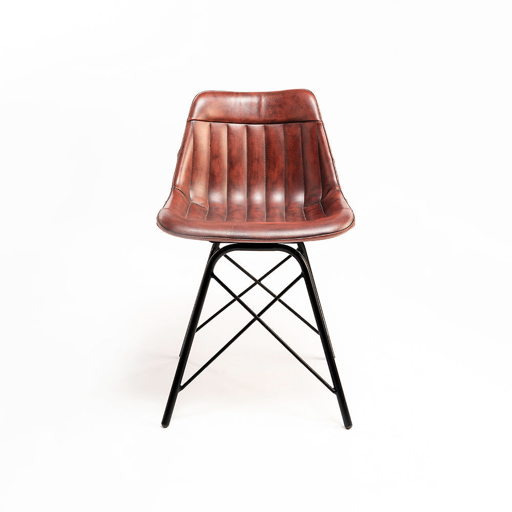Dunhill Chair 11 - Mild Steel and Leather / CM- L:- 46 x W:- 46 x H:- 78 - Indoor Furniture