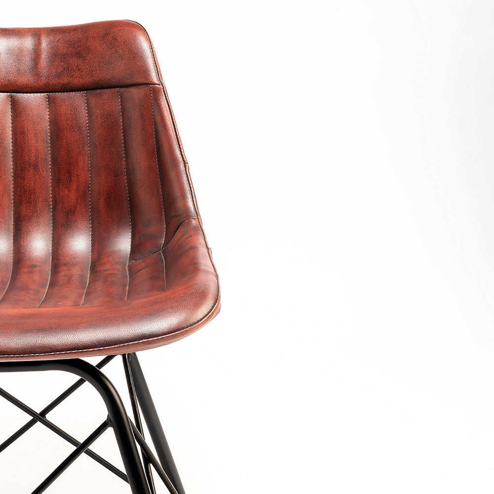 Dunhill Chair 11 - Mild Steel and Leather / CM- L:- 46 x W:- 46 x H:- 78 - Indoor Furniture