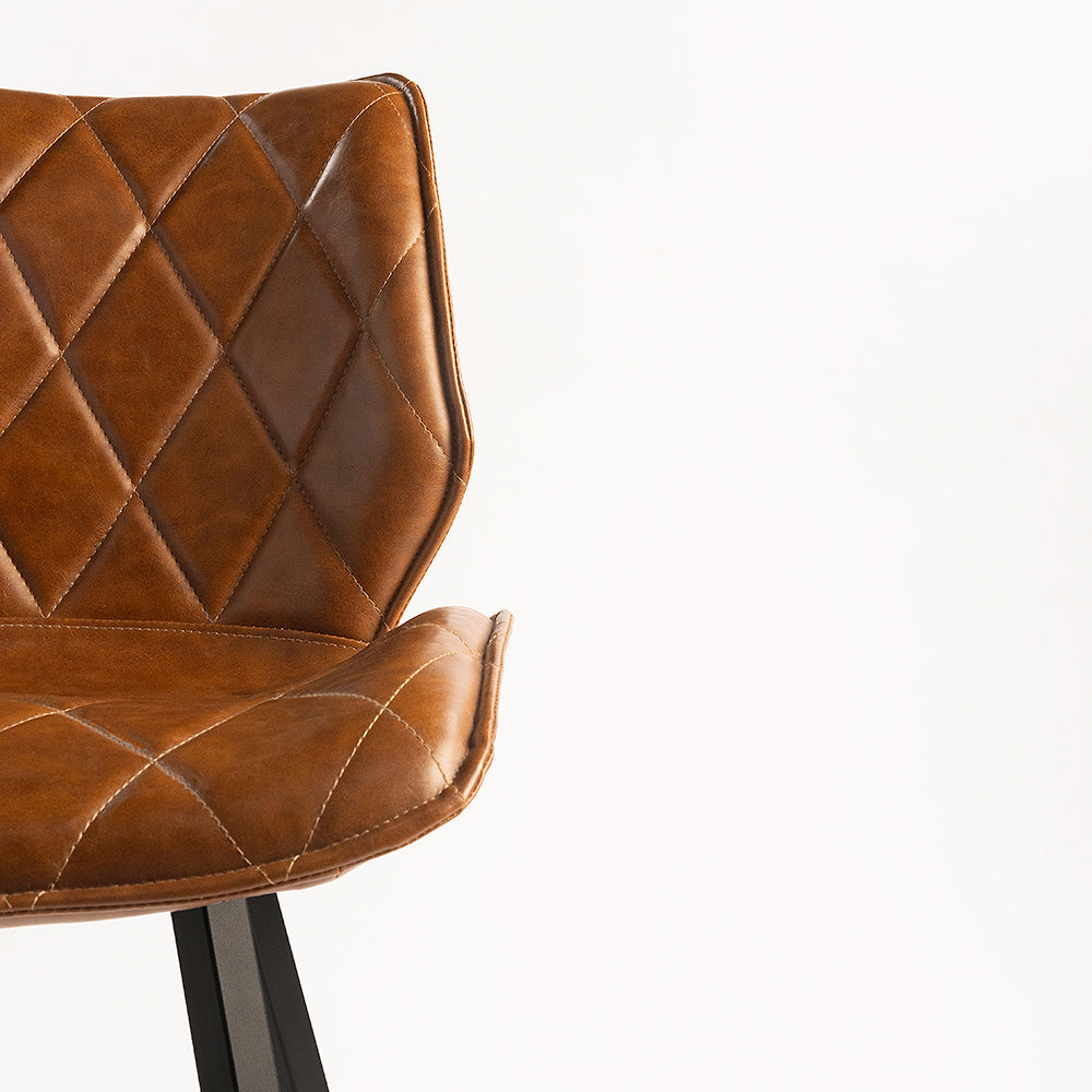 Dunhill Chair 21 - Mild Steel & Vegan Leather / L:61 x B:51 x H:83 In cm - Indoor Furniture