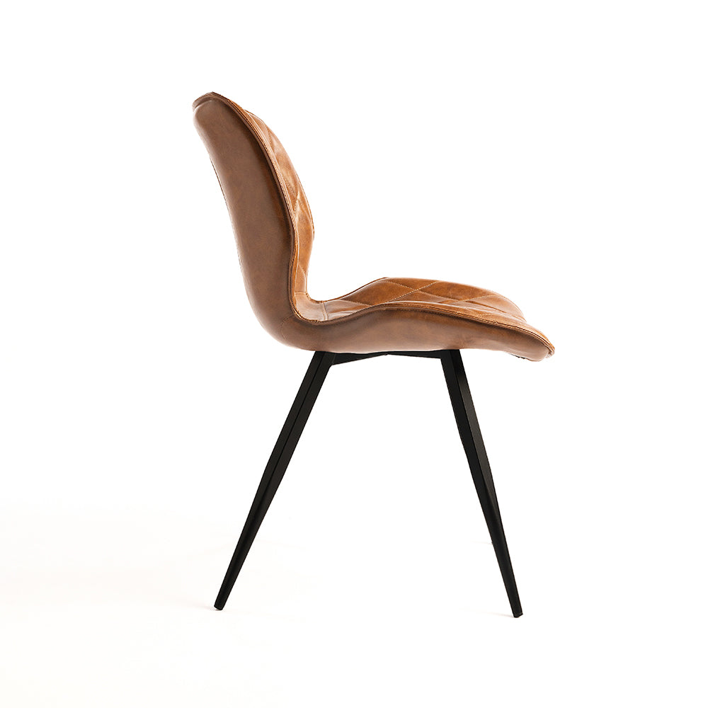 Dunhill Chair 21 - Mild Steel & Vegan Leather / L:61 x B:51 x H:83 In cm - Indoor Furniture