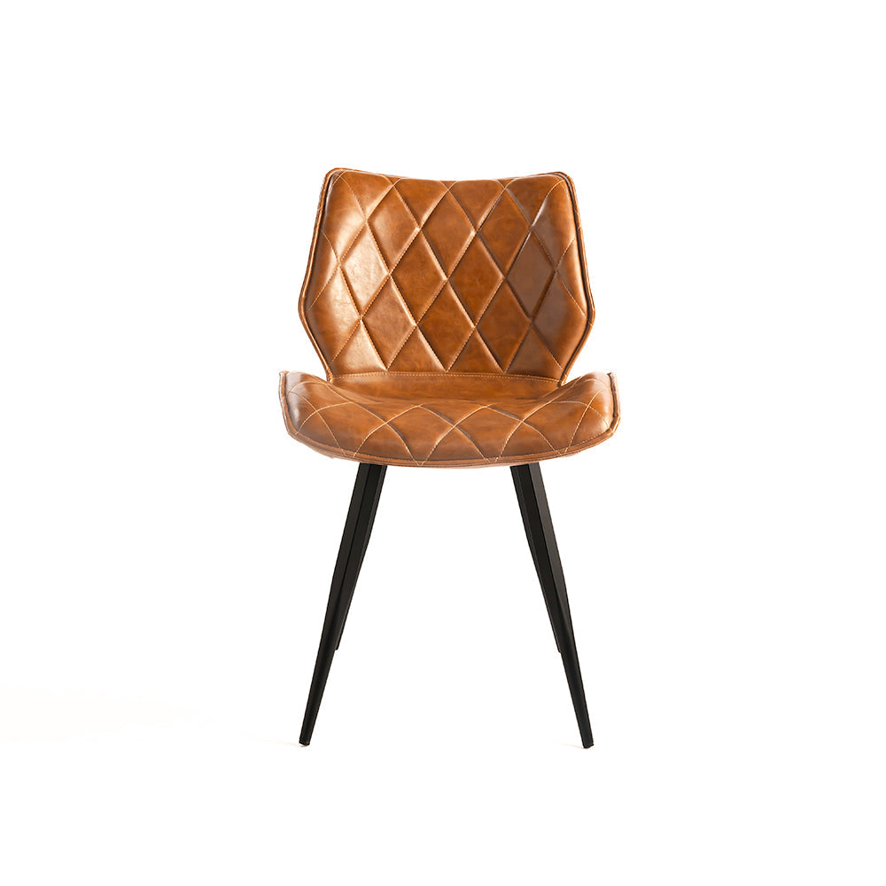 Dunhill Chair 21 - Mild Steel & Vegan Leather / L:61 x B:51 x H:83 In cm - Indoor Furniture
