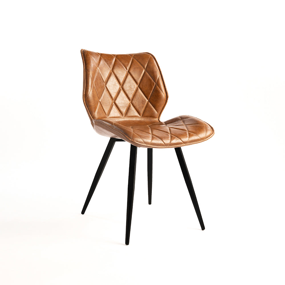 Dunhill Chair 21 - Mild Steel & Vegan Leather / L:61 x B:51 x H:83 In cm - Indoor Furniture