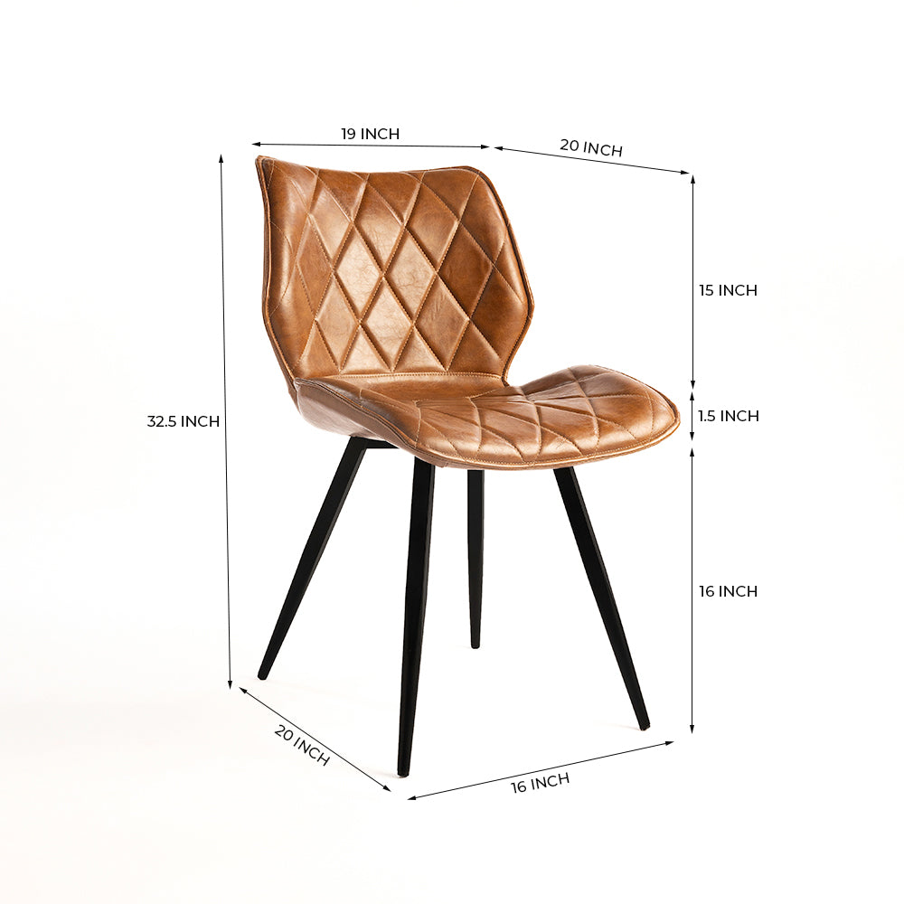 Dunhill Chair 21 - Mild Steel & Vegan Leather / L:61 x B:51 x H:83 In cm - Indoor Furniture
