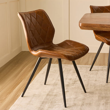 Dunhill Chair 21 - Mild Steel & Vegan Leather / L:61 x B:51 x H:83 In cm - Indoor Furniture