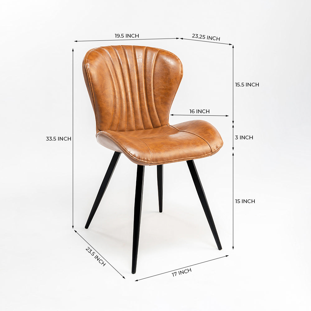 Dunhill Chair 27 - Mild Steel & Vegan Leather / L:59 x B:49.5 x H:85.5 In cm - Indoor Furniture