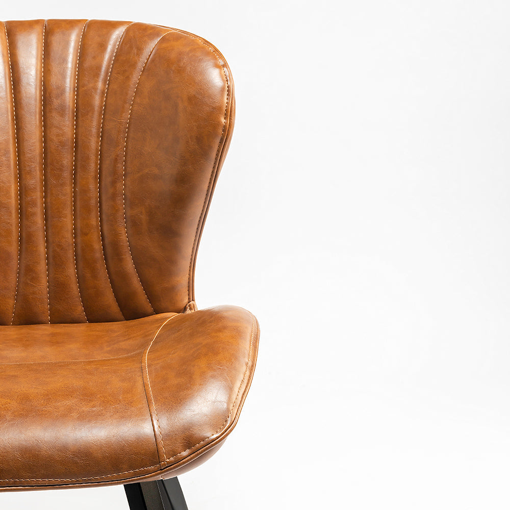 Dunhill Chair 27 - Mild Steel & Vegan Leather / L:59 x B:49.5 x H:85.5 In cm - Indoor Furniture
