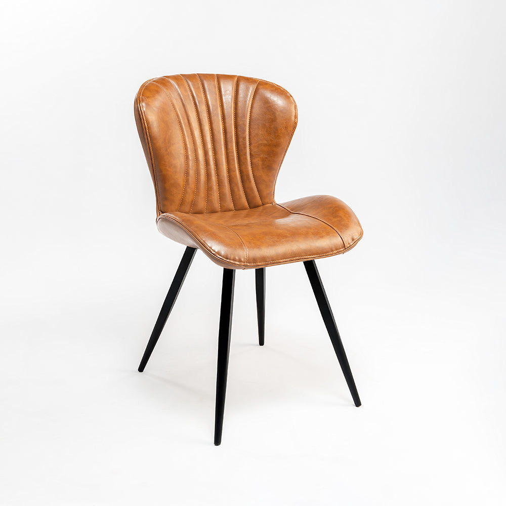 Dunhill Chair 27 - Mild Steel & Vegan Leather / L:59 x B:49.5 x H:85.5 In cm - Indoor Furniture