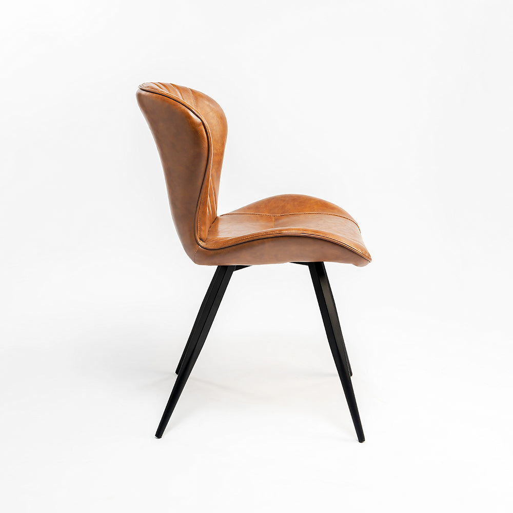 Dunhill Chair 27 - Mild Steel & Vegan Leather / L:59 x B:49.5 x H:85.5 In cm - Indoor Furniture