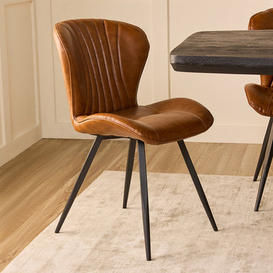 Dunhill Chair 27 - Mild Steel & Vegan Leather / L:59 x B:49.5 x H:85.5 In cm - Indoor Furniture
