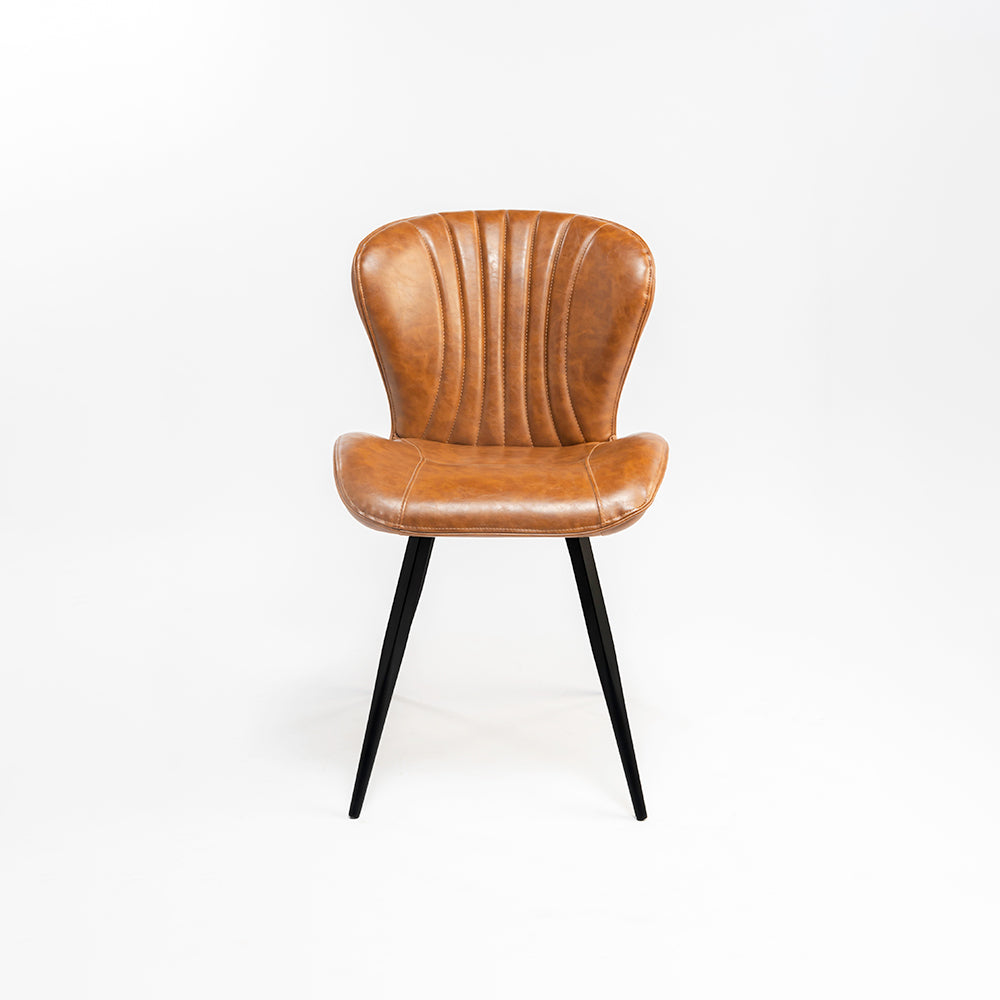 Dunhill Chair 27 - Mild Steel & Vegan Leather / L:59 x B:49.5 x H:85.5 In cm - Indoor Furniture