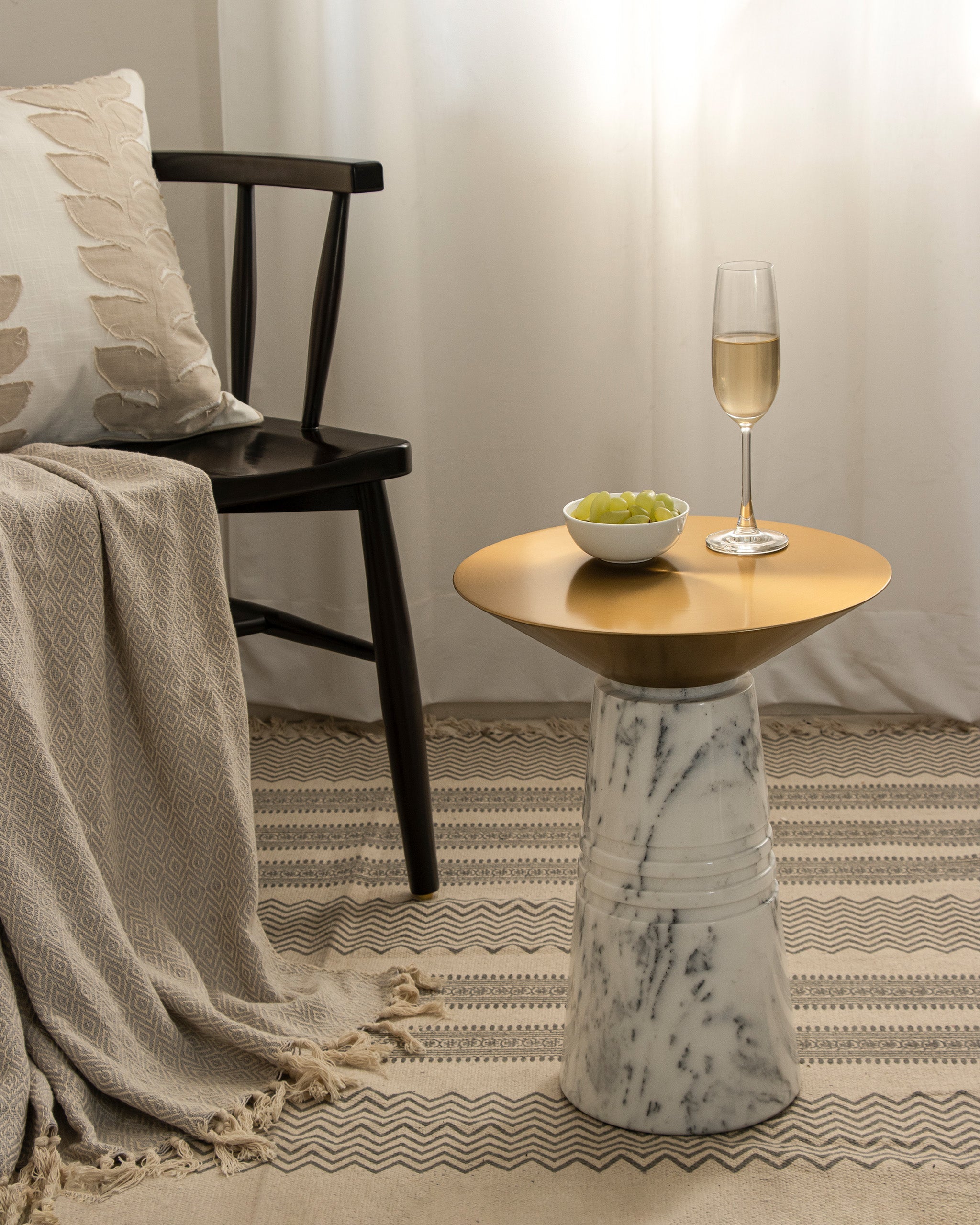 Ebb Table - Natural / Stainless steel and marble - Indoor Furniture