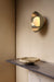 Eclipse Wall Lamp - Dia 12” x D 9” / Mild Steel, Glass Shade, Mango Wood Mount - Lighting