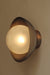Eclipse Wall Lamp - Dia 12” x D 9” / Mild Steel, Glass Shade, Mango Wood Mount - Wall Lamp