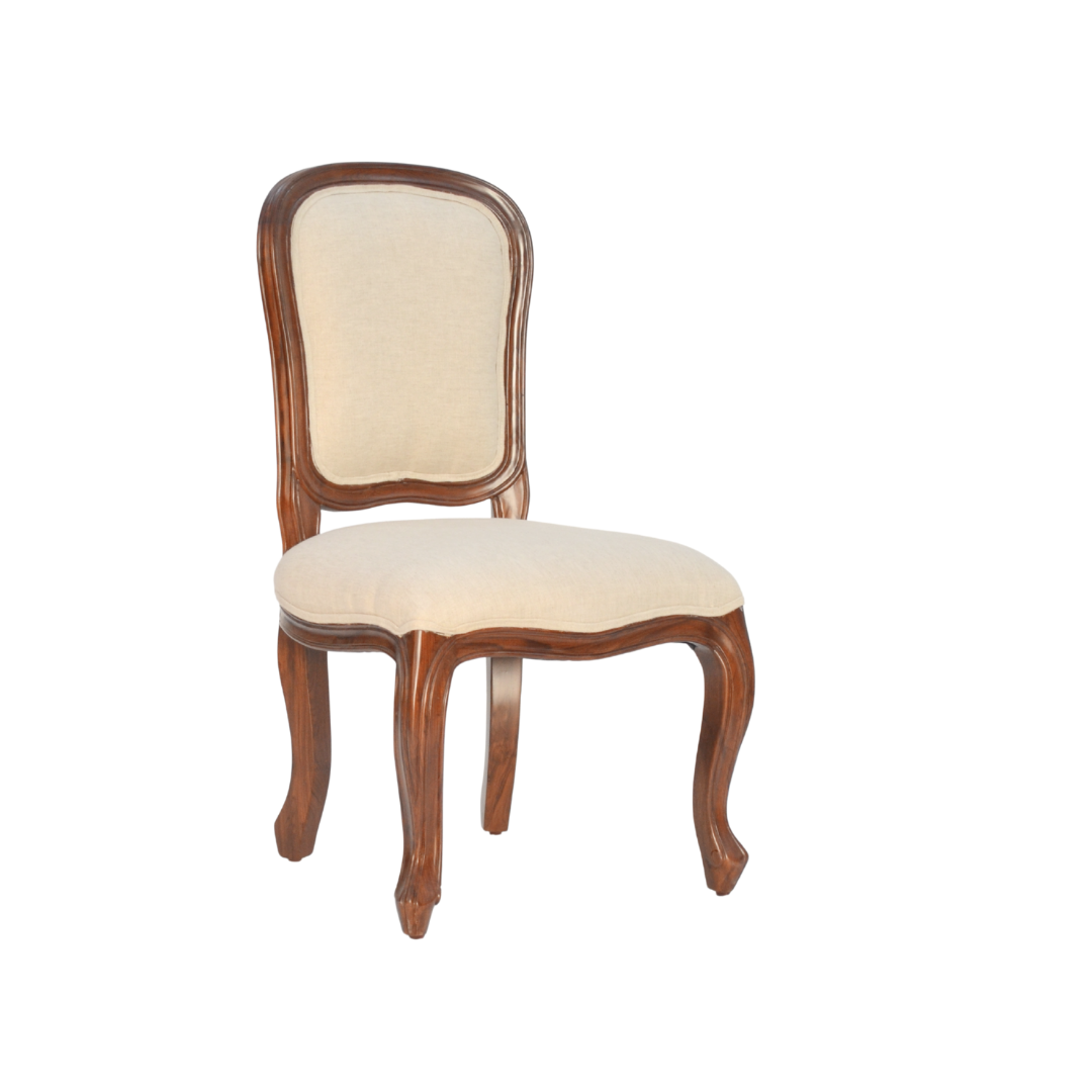 Eira Dining Chair - Teak / Teakwood, fabric / L: 19.5’’ W: 22’’ H: 38’’; Seat Height: 18’’ - Furniture