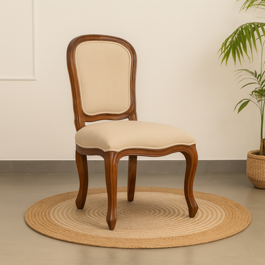 Eira Dining Chair - Teak / Teakwood, fabric / L: 19.5’’ W: 22’’ H: 38’’; Seat Height: 18’’ - Furniture