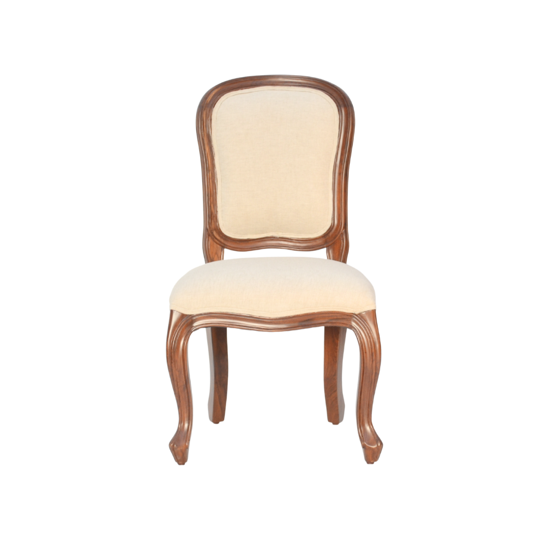 Eira Dining Chair - Teak / Teakwood, fabric / L: 19.5’’ W: 22’’ H: 38’’; Seat Height: 18’’ - Furniture