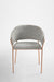 Eleanor Dining Chair Set Of 2 - W: 24 ’ D: 17’’ H: 31’’ SH: 18.5’’ / Light Grey Rose Gold / Upholstered Fabric